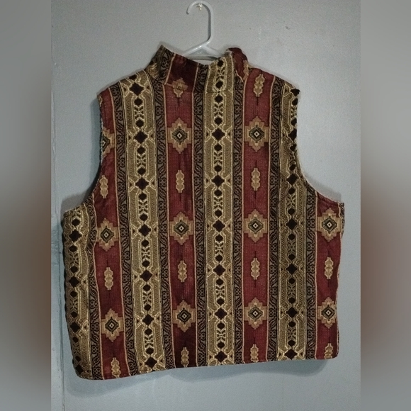 Blair Vest Reversible Fleece Size (M) Hickory Azteca Southwestern Zip Up - Picture 2 of 11